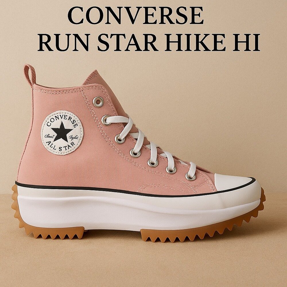Converse Run Star Hike Hi Himalayan Pink Canvas Sneakers Women’s 10.5 / Men’s 9 - Picture 1 of 10